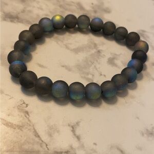 Iridescent Black Beaded Bracelet